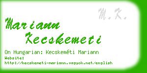 mariann kecskemeti business card