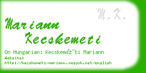 mariann kecskemeti business card